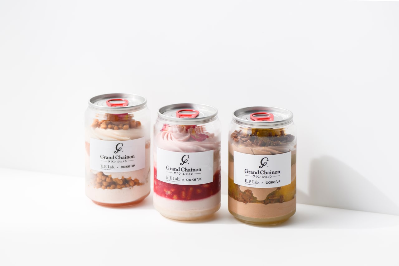 【E.F.lab×Grand Chainon×Cake.jp】バラのパフェ缶 3個セット 3,600円。